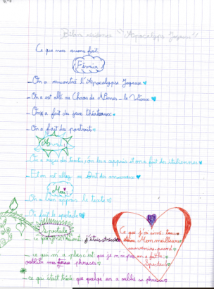 Bilans des élèves de l'école de Vebron (2/6)