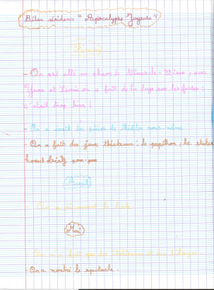 Bilans des élèves de l'école de Vebron (5/6)