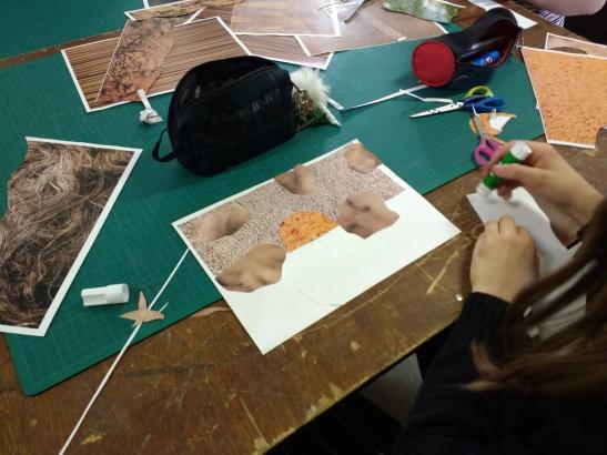 Marion Bouture Villiers en Lieu intervention artistique en milieu scolaire paysage animation collage texture 