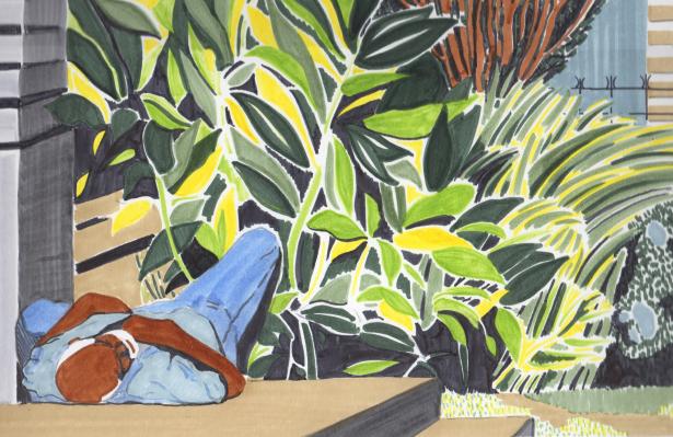 Homme dormant dans la rue 1