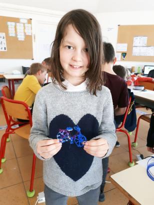 Fleurette et son vélo crée lors de la seconde scéance de Stylo 3D 