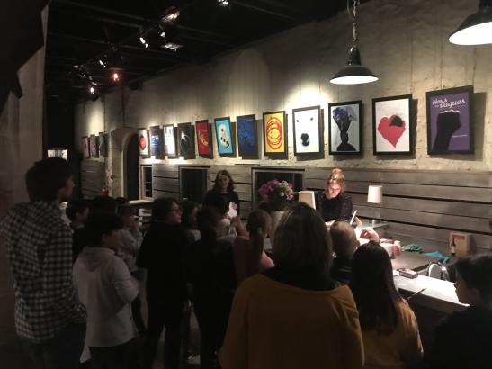 Visite du théâtre avec Marjolaine Baronie
