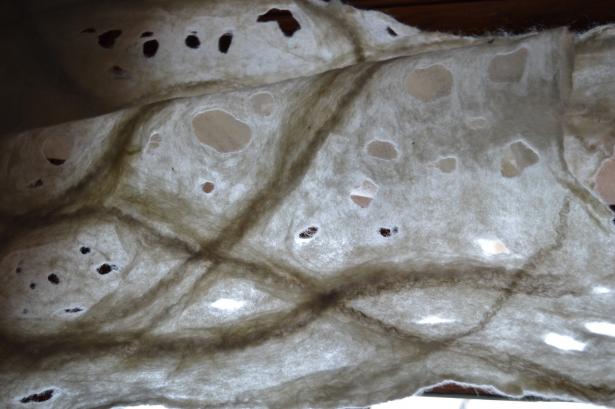 Un tissu feutré laissant traverser la lumière