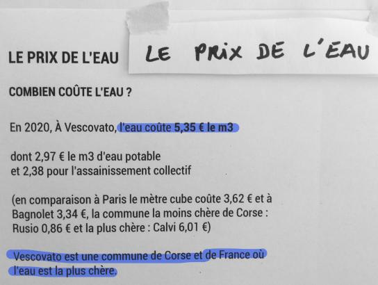 Le prix de l'eau