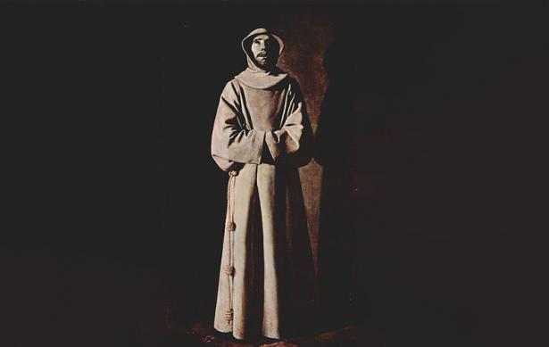 François d'Assise en robe de bure.