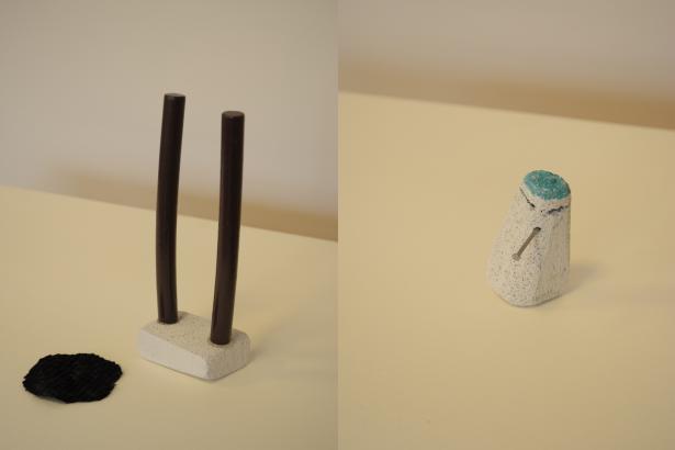 Petits totems abstraits de Julien et Inass