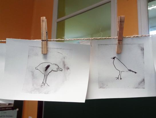 des oiseaux imprimés