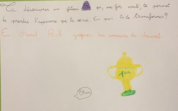 Réponse pendant l'atelier d'écriture.