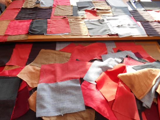 Patchwork en cours d'assemblage