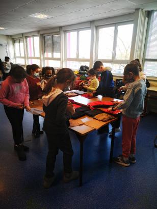 Patchwork en cours d'assemblage
