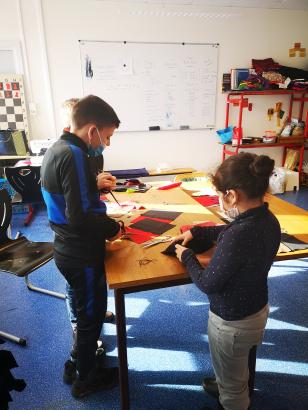 Patchwork en cours d'assemblage