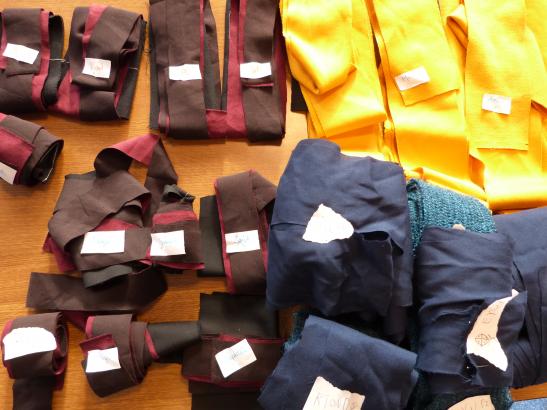 Bandes de tissu prêtes à être tricotées