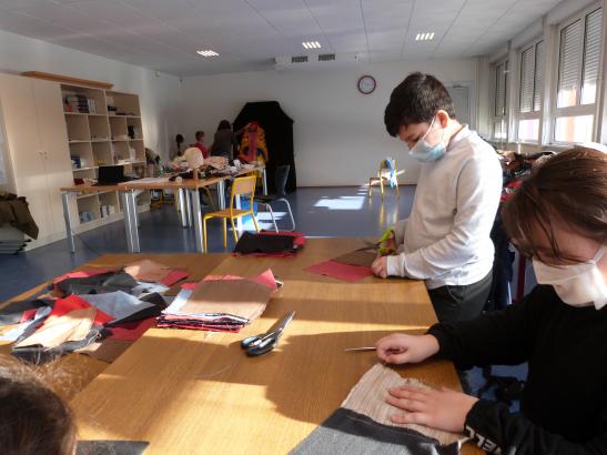 Patchwork en cours d'assemblage
