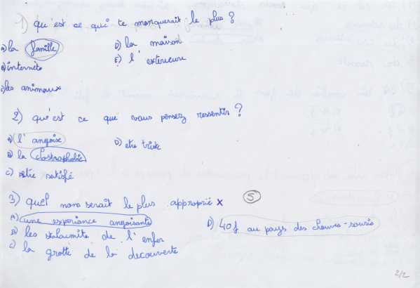 Brouillon de questions pour le sondage