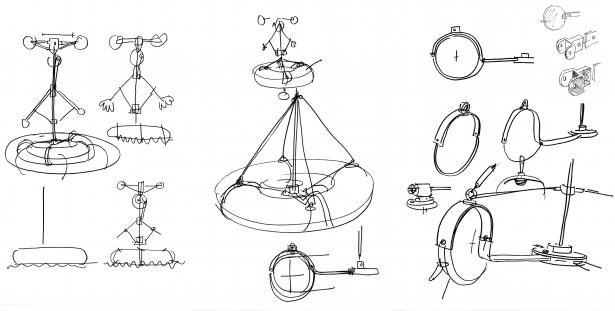 Dessins de recherche anémomètre 02 - Chorégraphie mécanique