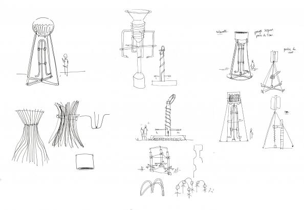 Dessins de recherche - Chorégraphie mécanique