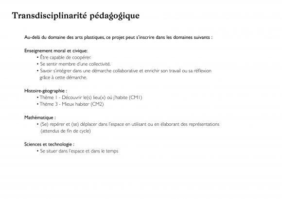 TRANSDISCIPLINARITÉ PÉDAGOGIQUE