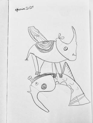 Extrait du carnet de croquis d'un enfant