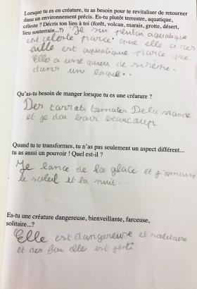 Extrait de carnet d'enfant