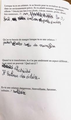 Extrait de carnet d'enfant