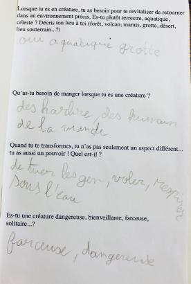 Extrait de carnet d'enfant