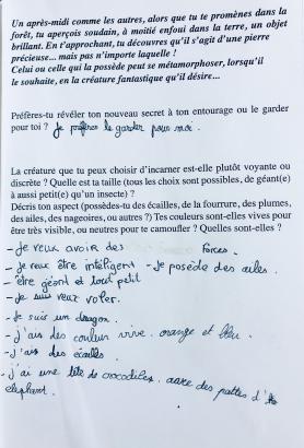 Extrait de carnet d'enfant
