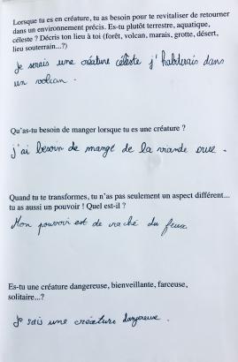 Extrait de carnet d'enfant