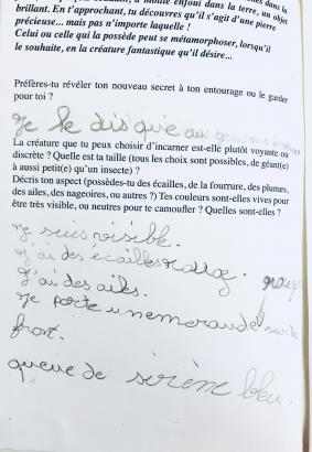 Extrait de carnet d'enfant