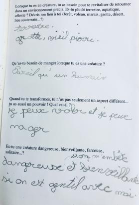 Extrait de carnet d'enfant