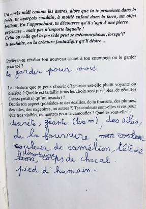 Extrait de carnet d'enfant
