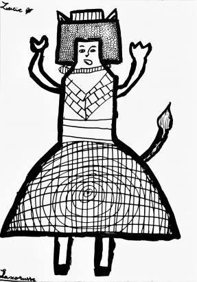 Encre de Chine (pinceau) et feutre noir