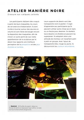 dessin d'observation sur transparents noirs