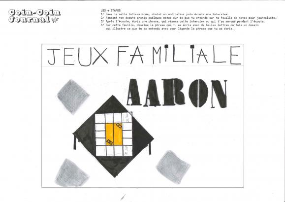 Dessin de Célia pour l'interview d'Aaron