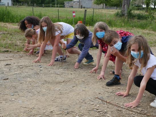 Fin de la journée : sprint vers l'école !