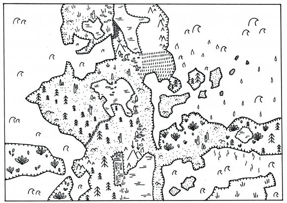 Interprétation illustrée d’une carte décrivant les différentes zones géographiques de Dragaya