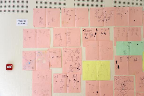 Aperçu des dessins réalisés lors de l'atelier modèles vivants. 