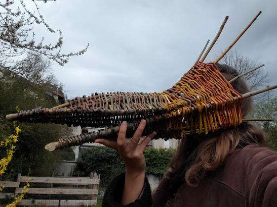 masque d'aripe en construction