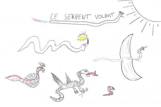 Dessins serpents-volants