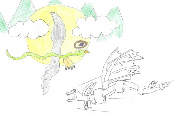Dessins serpents-volants