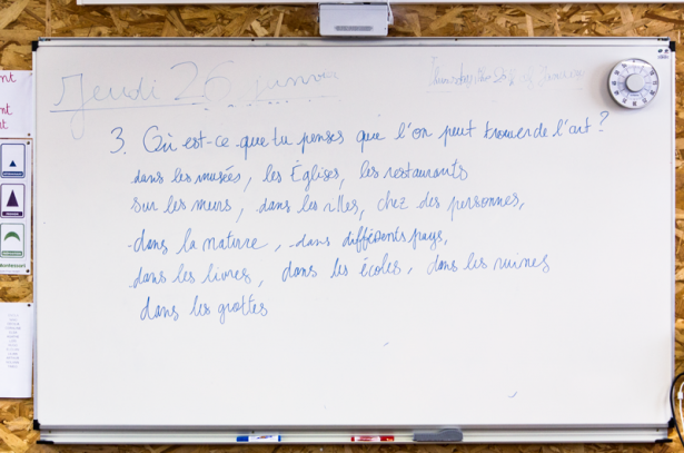 questions sur l'art tableau salle de classe