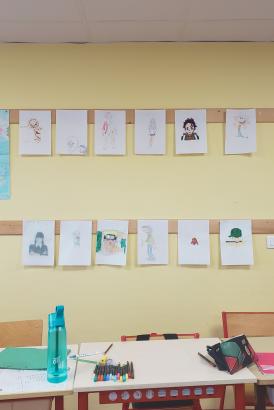 Accrochage improvisé le jour de l'atelier.