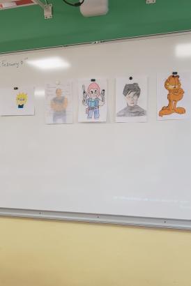 Accrochage improvisé le jour de l'atelier.