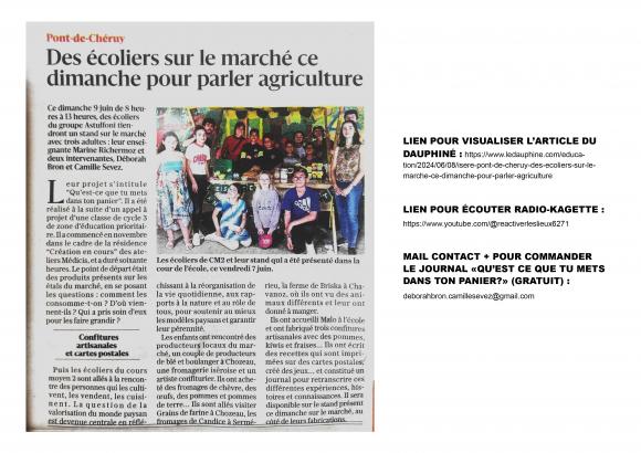 Article paru dans le Dauphiné Libéré le 9 juin 2024