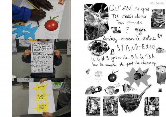 Affiches et flyers pour notre événement réalisés par les élèves.