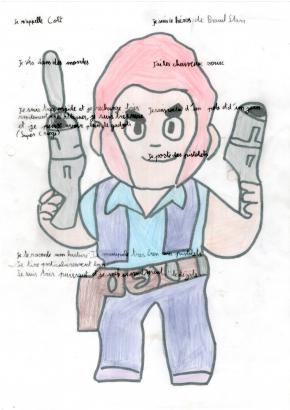 Colt, du jeu vidéo "Brawl Stars". Dessin de Manoé.