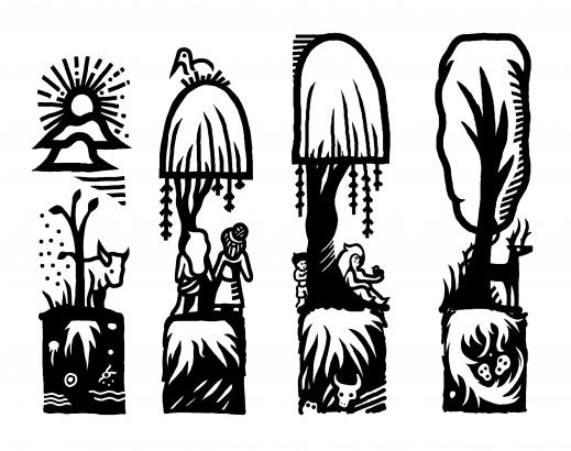 marges narratives sur la vie des protagonistes et des arbres