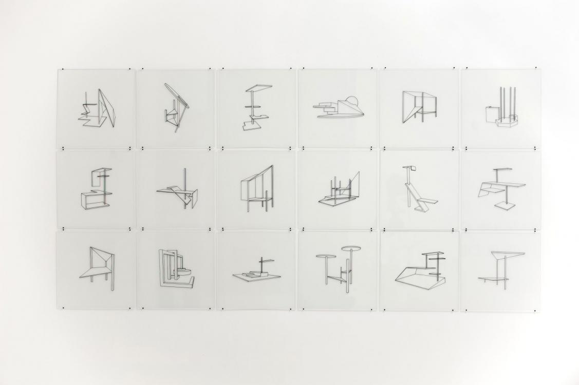 Chronotopies, dessins sur verre, 2016