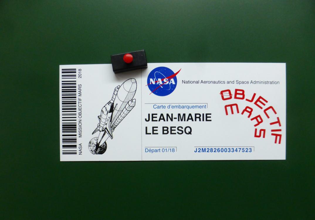 Carte d'embarquement à destination de la planète Mars
