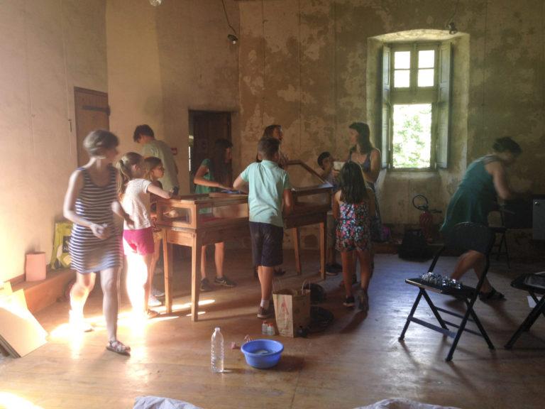 Montage de l’exposition au château de Castanet