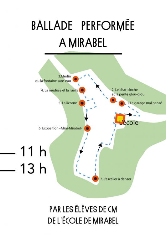 L'affiche de l'événement se présente sous la forme d'une carte des lieux du village où nous ferons arrêt.